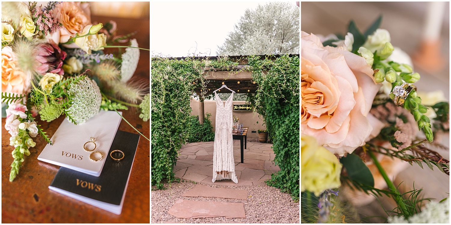 navy blue and pastel colors for intimate summer wedding in Taos New Mexico